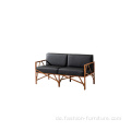 Wooden Couch Leinen Foam Futon Loveseat Sofa